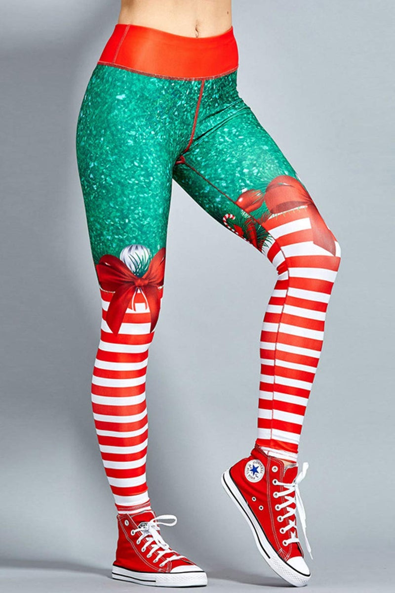 Pincuttee Women's 3D Printed Ugly Christmas Xmas Legging Funny Tights L/XL - Image 2